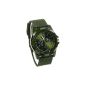 Fashion Sport Style Military Army Pilot Fabric tape men wristwatch clock green (clock)