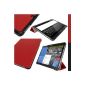 Premium iGadgitz Red PU Leather with Hard Back Case for Samsung Galaxy Tab Pro 10.1 