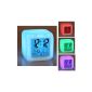7 Alarm LED cube shows LCD Display warning light changing colors * * calendar thermometer alarm