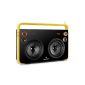 Auna Rocksteady Bluetooth boombox Battery Boombox Sound system (USB-SD slot, AUX, 2x MIC IN, mains and battery operation) black-yellow (Electronics)