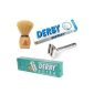 Shaving Factory Double Edge Safety Razor SF290 / Shaving Factory Hand Made Shaving Brush XS Derby Shaving Cream Normal Scent and Derby Extra Double Edge Razor Blades for Men Gift Set (Health and Beauty)