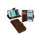 Elegant Book Case for Samsung Galaxy S3 Mini i8190 in Brown Wallet Book Style @ Energmix (Electronics)