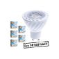 5-pack LEDANDO GU10 COB LED spotlight 7W - warm white - 530lm - Reflector - 50W Replacement - Energy efficiency class A + [7W LED Spot - LED lamps - LED lamps 7 watts accent lighting]