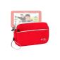 Case red neoprene protective cover water resistant + handle attachment for child touchpad Lexibook Tablet Master 2 MFC157FR (Electronics)