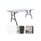 Todeco - Folding Catering Table 183 cm - foldable camping buffet table with handle