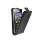 mumbi PREMIUM Leather Case Samsung GT-S5260 Star II - Hull Clamshell Case Star 2 S5260 Flip Style Black (Wireless Phone Accessory)