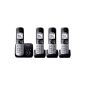 Panasonic KX-TG6824GB DECT cordless phone (4.6 cm (1.8 inch) graphic display) with voicemail (Electronics)