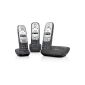 Gigaset A415 A Trio DECT cordless telephone with voice mail, incl. 2 additional handsets, Black (Electronics)