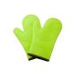 Kuuk silicone quality professional Silicone oven gloves with non-slip grip (1 pair) (Green)