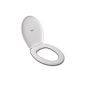 Flap bezel WC toilet cover seat with drop brake - soft close - White