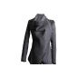BININBOX® 2 colors women's coat short wool coat trench coat high neck Asymmetrical Übergangsjacke (Textiles)