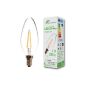 greenandco® filament LED lamp replaces 25 Watt E14 Candle 2W 220 Lumens 2700K warm white filament filament lamp 360 ° 230V AC only glass, not dimmable