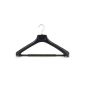 5 stable, durable plastic hanger for suit, jacket, trousers, etc. 45 cm wide, bulbous 6cm wide shoulder support Hangerworld (household goods)