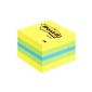 Post-it 2051 L sticky note cubes Mini 51x51 mm, 400 sheets, lemon yellow, lime green, blue (Office supplies & stationery)