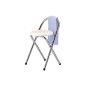Bathroom stool folding stool folding chair, white, chrome-plated metal base, seat height 46 cm