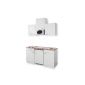 MEBASA MEBAKB15W2 mini kitchen in white 150 cm wall cabinets, wall cabinets and ceramic hob, fridge and microwave (household goods)