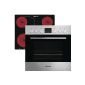 Bauknecht Heko 75BV10 IN built-in cooker hob combination / A / hob: ceramic / ceramic / stove Colour: (Misc.) Stainless Steel Black / Multi 5/1-Tray Back extract