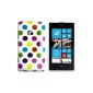 Beiuns® Case Cover - white with colored dots - Nokia Lumia 520 Case Shell Cover Protector Skin Case Cover Shell Polka Dots Silicone + three free gifts (Electronics)