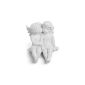 Kantenhocker guardian angel couple sitting of polystone white 7 x 8 cm in size, beautiful decoration statue angel figure angel children kissing, personal protector