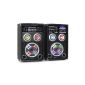 Skytec KA-06 DJ Karaoke PA speaker pair Active Passive boxes set with LED lighting effect (200W RMS, MP3-capable USB SD slots, 3x jack microphone input, AUX-IN) (Electronics)