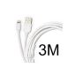 Doupi ® 3m charging cable data cable USB Apple Lightning White 8pin data charging cable iPhone 5 5S 5C iPhone 6 Plus iPad mini 2 4 5 Air with Retina Display iPod iOS 8 (electronics)
