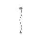 Pendant Lights Suspension E27, max 60W, 120 cm, canopy chromed metal, steel wire, textile cable in many colors (black)