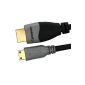 Ivuna 2m cable (2 meter (s)) Mini HDMI to HDMI High Speed ​​(latest version 1.4a / 2.0) 1080p Full HD, 3D and Audio Return Channel (ARC) - Ideal for connecting your HD devices using a HDMI Mini Connector as for tablets, cameras or any device with a mini HD port.  (Electronic devices)