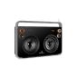 Auna Rocksteady II Ghettoblaster Boombox Bluetooth with USB SD Slot (AUX, FM radio, remote control, battery and mains operation) Black & Silver (Electronics)