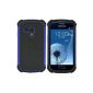 kwmobile® Hybrid Case for Samsung Galaxy S3 Mini i8190 in blue.  TPU inside Case, Hard Case framing!  Ideal for outdoor use and modern.  (Wireless Phone Accessory)