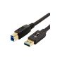 AmazonBasics USB 3.0 cable, USB-A to USB-B, 91.4 cm (Personal Computers)
