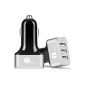 1byone® 3 port 7.2A (2.4A x 3) Premium Aluminum Car Charger for Apple iPhone 6 Plus 5 5S 5C 4 4S, iPad 2 3 4, iPad mini & Air, iPad Air 2, iPod, Android and all mobile devices & tablets For car or on the go!  LED lights, portable and rapid travel charger, 36W High Power & High Speed!  Worry-free long warranty period !!  (Electronics)