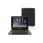 Snuggling iPad mini 1/2/3 QWERTY keyboard degrees Case (Purple) - Cover with rotatable Bluetooth Keyboard (QWERTY - UK Keyboard) (Electronics)
