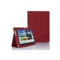 Samsung P5100 P5110 F1 Case Cover Hard Case Cover for Samsung Galaxy Tab 2 10.1 P5100 P5110 with Stand (PU leather, rot / red) + Stylus Pen + Screen Protector (Electronics)