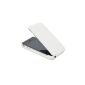 Optima Real Leather Flip Case White for Apple iPhone 4/4 (Wireless Phone Accessory)