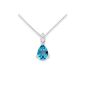 Miore Ladies Necklace 375 white gold 1 blue topaz 2 diamonds 0.81ct colorless 45cm USP007P4W (jewelry)