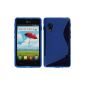 Silicone Case for LG Optimus L5 II - S-style blue - Cover PhoneNatic ​​Cover + Protector (Electronics)