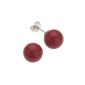 Zeeme Fashion - 380220028-5 - Earrings Woman Earrings - Red Balls - Clasp Strollers (Jewelry)
