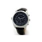 Alienwork OYW Automatic Automatic Wristwatch Multi-function mechanical clock leather blue black OS.OYW10-32-1 (clock)