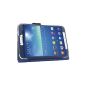 Case Leather Flip Case for Samsung Galaxy Tab 3 8.0 (Blue) (Electronics)