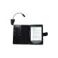 NAVITECH - Flip Case in black & c duir bycast reading lamp with clip for the new Kindle, lighter and smaller, Wi-Fi, 6-inch E Ink Amazon 4G Version E-reader tablet (currently coupon for 59 €)