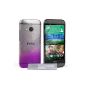 Yousave Accessories Case for HTC One Mini 2 Case Purple / Clear Rain Drop Hard Case (Accessory)