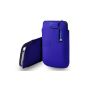 Nokia Lumia 635 blue leather cover Pull tab pouch case + Mini Stylus Touch Pen + Cloth (Electronics)