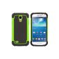 kwmobile® Hybrid Case for Samsung Galaxy S4 Mini i9190 / i9195 in neon green.  TPU inside Case, Hard Case framing!  Ideal for outdoor use and modern.  (Wireless Phone Accessory)
