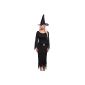 Sexy Halloween witch costume carnival disguise Witch magic woman black with hat (Textiles)