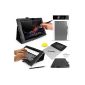 SONY XPERIA Z Tablet Case - G-HUB BLACK Case Cover stand PropUp (with integrated hand strap and support function) Sony Xperia Tablet Z SGP311 / SGP312 - Fits all versions (16 GB, 32 GB, 3G / LTE, WiFi) with magnetic sleep sensor, plus BONUS: G-HUB ProPen Stylus (Electronics)