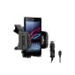 kwmobile® windshield mount for Sony Xperia Z Ultra + Charger - Cell fits with Case or sleeve in the bracket!  Quality.  (Wireless Phone Accessory)