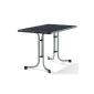 Winner 233 / A Boulevard folding table with mecalit-per-plate 115 x 70 cm, steel tube frame graphite, slate tabletop decor anthracite (garden products)