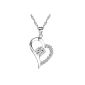 Chaomingzhen Charm rhodiniert halftime Zirconia sterling silver heart pendant necklace women necklace (Jewelry)