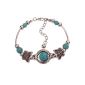 Yazilind Tibetan silver jewelry vintage rimous Green Turquoise Inlay butterfly bracelet pearl bracelet for women?  (Jewelry)
