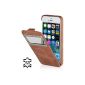 StilGut, UltraSlim, exclusive wallet in genuine leather with flap and little porthole (iOS 7) 5 & iPhone 5s Apple vintage cognac (Wireless Phone Accessory)